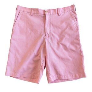 Peter Millar Men's Size 34 Featherweight Crown Sport Pink Striped Short
